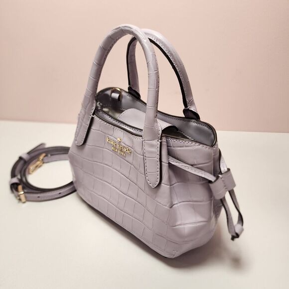 NWT Kate Spade Dumpling Croc Embossed Mini Satchel Crossbody Lavender - Picture 5 of 8